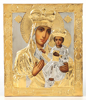 Икона живописная Божией Матери «Озерянская» 24х30, масло, риза №101, золочение