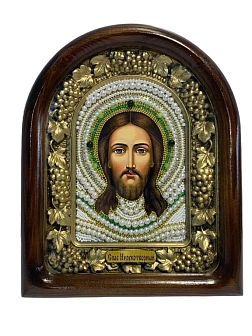 Икона Спас Нерукотворный бисер