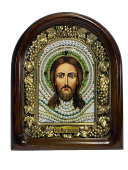 Икона Спас Нерукотворный бисер Икона Спас Нерукотворный бисер