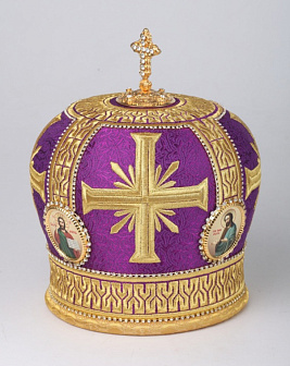 Митра №091 глазет вышивка а/м фоторамки, стр.дор., юв.крест в футляре