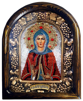 Икона Святая Преподобная Мария Радонежская, бисер