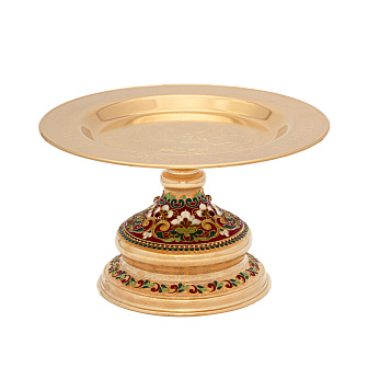 Дискос с поддискосником / ф220мм-потира 0, 53л / филигрань, эмаль / золочение