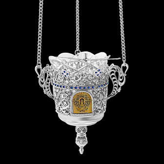 Лампада подвесная №41 литье, эмаль / серебрение, золочение