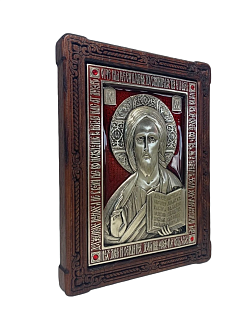 Икона Господь Вседержитель гальваника Красная эмаль стразы Swarovski 214_A79-3(R)_KRA Икона Господь Вседержитель гальваника Красная эмаль стразы Swarovski 214_A79-3(R)_KRA