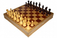 Шахматы классические стандартные деревянные утяжеленные, дуб, палисандр, самшит (высота короля 3,75")