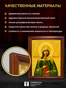 Икона Ксения Петербургская блаженная, деревянная рамка со стеклом 15х18х2 см 089