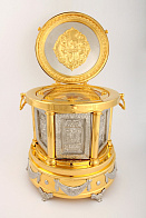 Ковчег для частиц святых мощей круглый №3 золочение