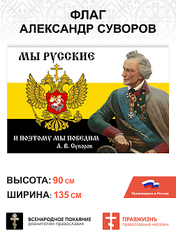 Набор флагов Александр Суворов: Мы русские сетка 3 шт.
