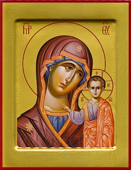 Икона Казанская Божья матерь из дерева