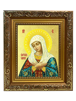 Икона Божией Матери "Умиление" с золочением поталью, 03У2-УЛ Икона Божией Матери "Умиление" с золочением поталью, 03У2-УЛ
