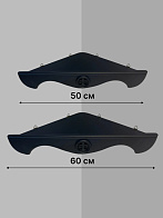 Набор полки угловые для икон Крест цвет черный 2 шт 50 и 60 см