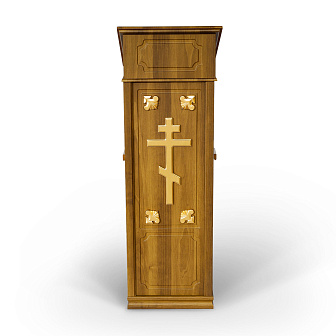 Аналой тумбовый с облицовкой и аэрозольным покрытием декора