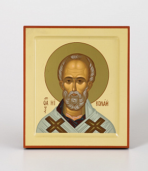 Икона на дереве 13х15 прокат, ковчег, упаковка Николай Чудотворец