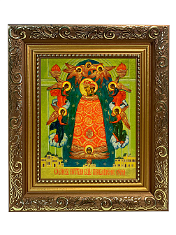 Икона Прибавление ума Божия Матерь на холсте в киоте 122 Икона Прибавление ума Божия Матерь на холсте в киоте 122