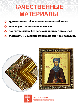 Икона "Евгения Римская", св. прмц., дева, с золочением поталью, 10Е3-УЛ