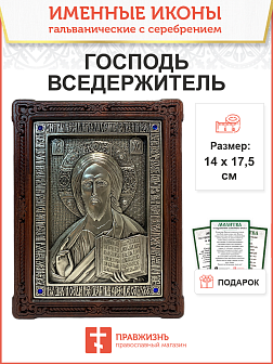 Икона Господь Вседержитель гальваника СЕРЕБРО кристаллы «Swarovski» 214 214_A79-2_KRA