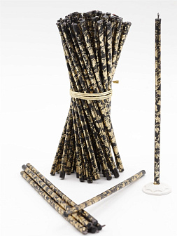 Свечи праздничные №80 (уп 50шт), ЧЕРНЫЕ (Золотая лоза)