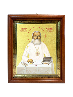 Икона "Лука Войно-Ясенецкий", свт. Симферопольский и Крымский, с золочением поталью, 09Л4-УЛ