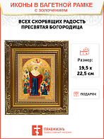 Икона Божией Матери "Всех Скорбящих Радость" с золочением поталью, 03008-УЛ