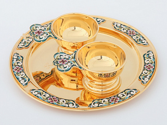 Набор / 2 ковша + 1 блюдо / золочение