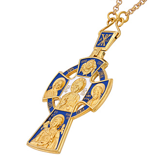 Крест наперсный №186 эмаль / золочение