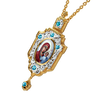 Панагия №35 / золочение, серебрение / Казанская БМ