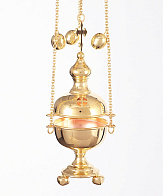 Кадило круглое большое золочение с позвонцами