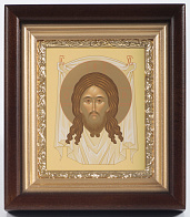 Икона в киоте 11х13 сложный, темпера, рамка золочёная Спас Нерукотворный Икона в киоте 11х13 сложный, темпера, рамка золочёная Спас Нерукотворный