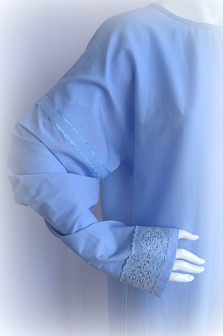 Погребальный комплект Premium №6: платье, палантин и платочек в руку из турецкого хлопка с эксклюзивным индийским кружевом