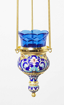 Лампада филигранная греческая с эмалью / золочение / серебро (УИН)