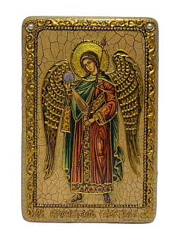 Икона Архангел Гавриил ручной работы из дуба