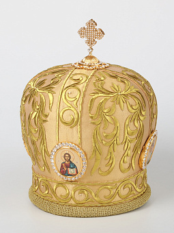 Митра ручная вышивка глазет 4юв.иконки+крест в футляре Митра ручная вышивка глазет 4юв.иконки+крест в футляре