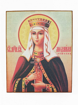 Икона под старину Мученица Людмила Чешская