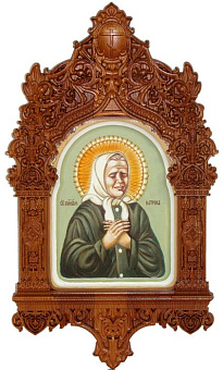 Рукописная икона ''Блаженная старица Матрона Московская'' на кипарисе Рукописная икона ''Блаженная старица Матрона Московская'' на кипарисе