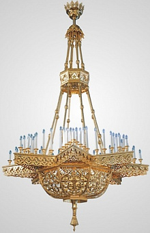 Паникадило хорос восьмиконечное 72 свечи золочение / в сборе