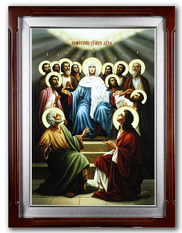 Икона на стекле №1 40х60, в киоте с подсветкой Сошествие Святого Духа