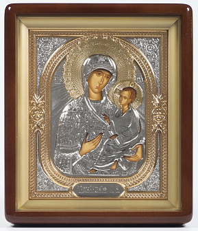 Икона Пресвятой Богородицы ТИХВИНСКАЯ (РИЗА, КИОТ, ЗОЛОЧЕНИЕ)