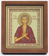 Икона в киоте 11х13 сложный, темпера, рамка золочёная Мария Египетская