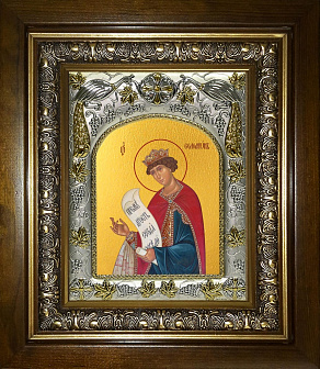 Икона Соломон праотец, в деревяном киоте