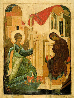 Икона Благовещенье 15 век (Андрей Рублев)