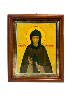 Икона Аполлинария Преподобная на холсте в киоте 031