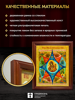Икона Божией Матери Неопалимая Купина, деревянная рамка со стеклом 15х18х2 см 181 Икона Божией Матери Неопалимая Купина, деревянная рамка со стеклом 15х18х2 см 181