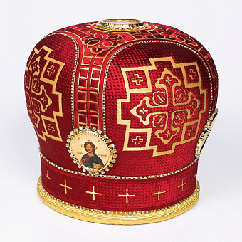 Митра №101 глазет бордовый Митра №101 глазет бордовый