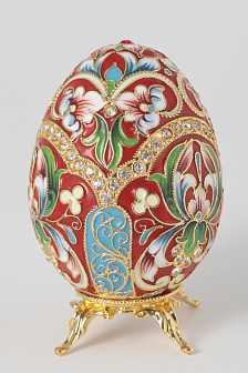 Яйцо пасхальное филигрань, эмаль, роспись, камни / золочение