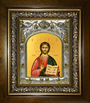 Икона Господь Вседержитель, в деревяном киоте