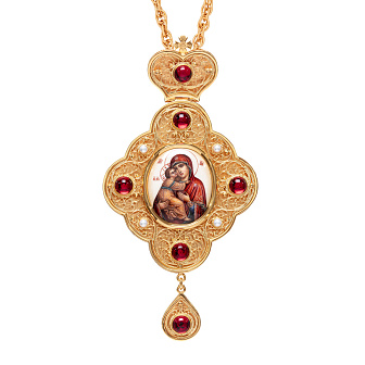 Панагия филигрань №0045 двойной рант финифть / золочение