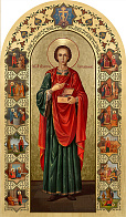 Икона Св. вмч. цел. Пантелеймон с житием