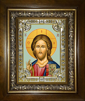 Икона Господь Вседержитель в деревянном киоте Икона Господь Вседержитель в деревянном киоте