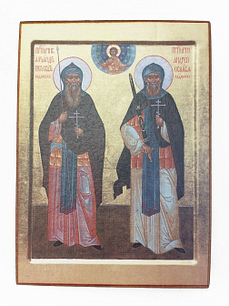 Икона под старину Александр Пересвет и Андрей Ослабля, Преподобные