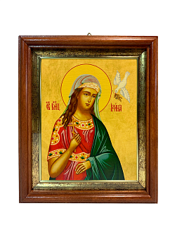 Именная икона Ирина Македонская Великомученица на холсте в киоте 083